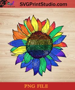 Colorful Sunflower LGBT PNG, Sunflower PNG, America PNG Instant Download