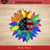 Colorful Sunflower LGBT America Flag PNG, Sunflower PNG, America PNG Instant Download