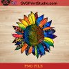 Colorful Sunflower LGBT Leopard Pink Glitter PNG, Sunflower PNG, America PNG Instant Download