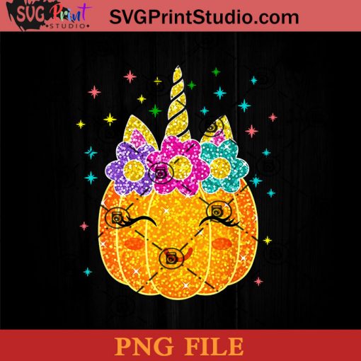 Cute Unicorn Pumpkin Halloween Thanksgiving PNG, Thanksgiving PNG, Halloween PNG Instant Download
