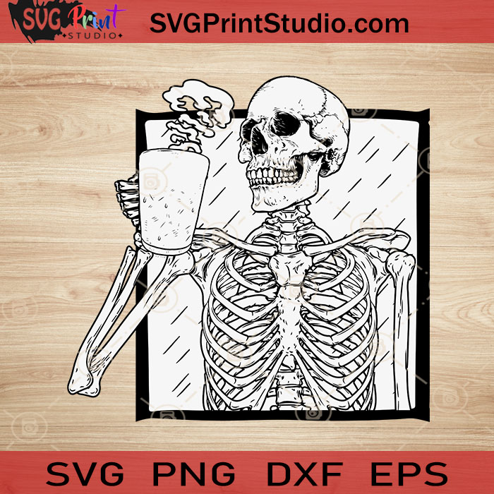 Download Halloween Coffee Drinking Skeleton Skull Svg Skeleton Drink Coffee Svg Happy Halloween Svg Eps Dxf Png Cricut File Instant Download Svg Print Studio