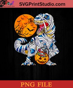 Halloween Dinosaur T rex Mummy Pumpkin PNG, Halloween Dinosaur PNG, Halloween PNG Instant Download