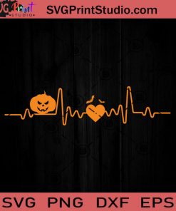 Halloween Heartbeat and Bat SVG, Bats SVG, Heartbeat SVG, Happy Halloween SVG EPS DXF PNG Cricut File Instant Download