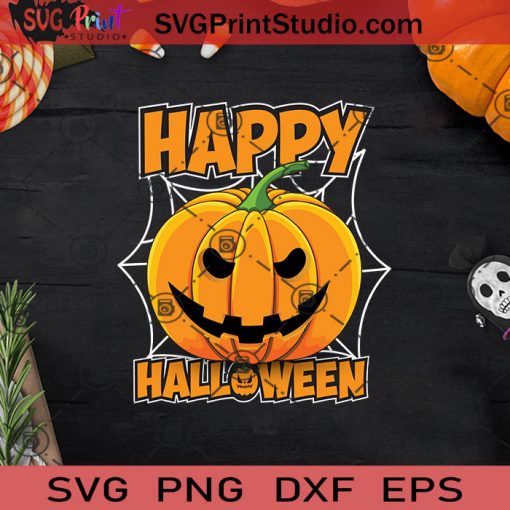 Happy Halloween Pumpkin SVG, Halloween Horror SVG, Happy Halloween SVG EPS DXF PNG Cricut File Instant Download