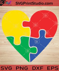 Heart Puzzle Autism Awareness SVG, Autism SVG, Awareness SVG EPS DXF PNG Cricut File Instant Download