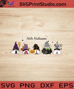 Hello Halloween Gnomies SVG, Halloween Horror SVG, Happy Halloween SVG EPS DXF PNG Cricut File Instant Download