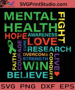 Mental Health Awareness Month SVG, Autism SVG, Awareness SVG EPS DXF PNG Cricut File Instant Download