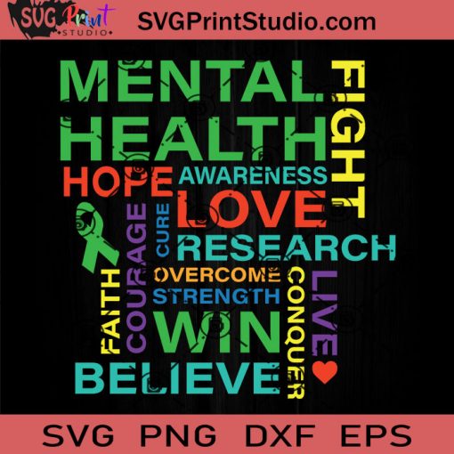 Mental Health Awareness Month SVG, Autism SVG, Awareness SVG EPS DXF PNG Cricut File Instant Download