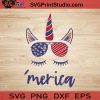 Merica Unicorn SVG, 4th of July SVG, America SVG EPS DXF PNG Cricut File Instant Download