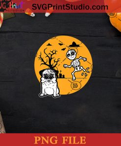 Pug Halloween Costume Skeleton Bone Funny Pet Dog Owners PNG, Pug Halloween PNG, Happy Halloween PNG Instant Download