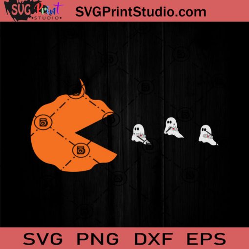 Pumpkin Eat Ghost Funny Halloween SVG, Pumpkin SVG, Happy Halloween SVG EPS DXF PNG Cricut File Instant Download