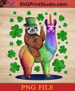 St Patrick Sloth Llama Unicorn PNG, St Patrick Day PNG, Irish Day PNG, Clovers PNG, Patrick Day Instant Download