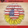 Sunflower American Flag PNG, Sunflower PNG, America PNG Instant Download