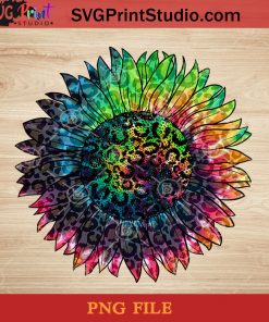 Tie Dye Sunflower Leopard Print PNG, Sunflower PNG, America PNG Instant Download