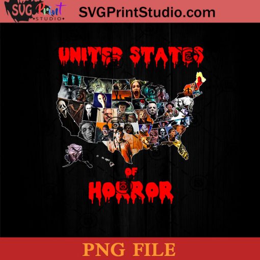 United States Of Horror PNG, Map Of Horror PNG, Halloween Horror Movie PNG, Happy Halloween PNG Instant Download