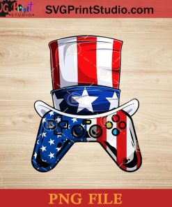 Video Game 4th Of July Controller American Flag PNG, 4th Of July PNG, Independence Day PNG Instant Download