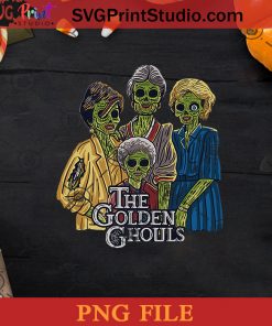 Vintage The Golden Ghouls Halloween Custom PNG, Vintage Halloween PNG, Happy Halloween PNG Instant Download