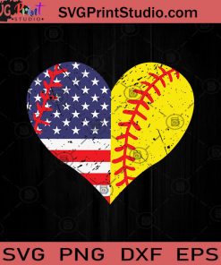 4th of July US Softball SVG PNG EPS DXF - Softball Lover Silhouette Cut Files