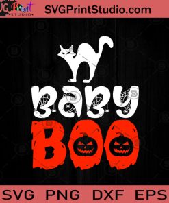 Baby Boo Cat Halloween SVG, Boos SVG, Happy Halloween SVG EPS DXF PNG Cricut File Instant Download