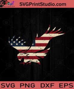 Bald Eagle Patriotic US Flag SVG PNG EPS DXF Silhouette Cut Files