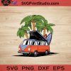 Beach Hippie Van Bus Surfboard SVG, Beach Hippie SVG, Hippie SVG EPS DXF PNG Cricut File Instant Download