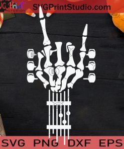 Bone Hand Play Guitar Halloween SVG, Hallowen Skeleton SVG, Bone Hand Play Guitar SVG