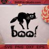 Boo Scared Black Cat Fur Boo Halloween SVG, Boo Halloween SVG, Boo Ghost SVG, Black Cat SVG