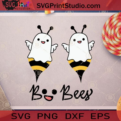 Breast Cancer Bees Halloween SVG, Bees Boo Halloween SVG, Boo Ghost SVG, Breast Cancer Bees SVG