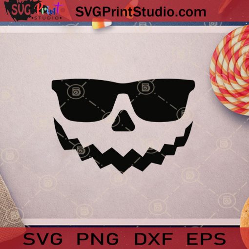 Cool Glasses Pumpkin Smiling Halloween SVG, Cool Glasses Halloween SVG, Pumpkin Smiling SVG