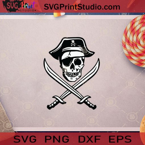 Funny Pirates Skull Halloween SVG, Skull Halloween SVG, Funny Pirates Skull SVG