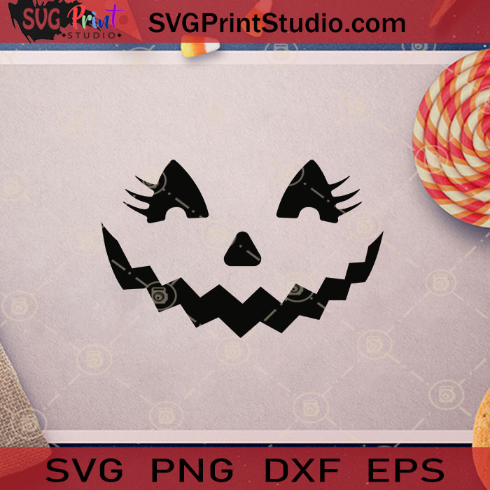 Girl Eyes Pumpkin Smiling Halloween SVG, Pumpkin Smiling SVG