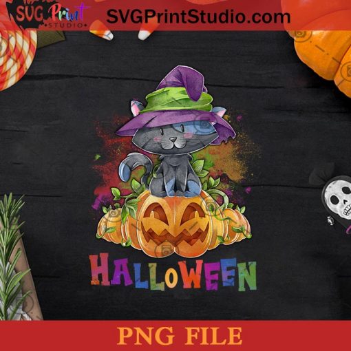 Halloween Cat PNG, Witch Cat PNG, Halloween Costume PNG Instant Download