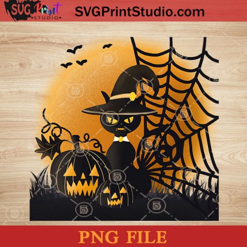 Halloween Black Cat PNG, Black Cat PNG, Happy Halloween PNG Instant Download