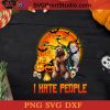 I Hate People Bear SVG, Halloween Horror SVG, Happy Halloween SVG DXF PNG Cricut File Instant Download