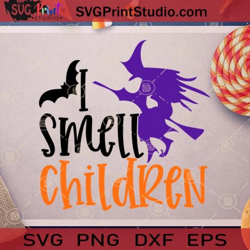 Witch I Smell Children Halloween SVG PNG EPS DXF Silhouette Cut Files