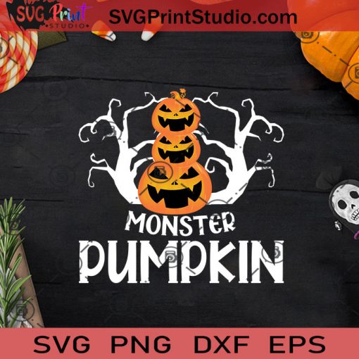 Monster Pumpkin Halloween SVG, Halloween Pumpkin SVG, Happy Halloween SVG EPS DXF PNG Cricut File Instant Download