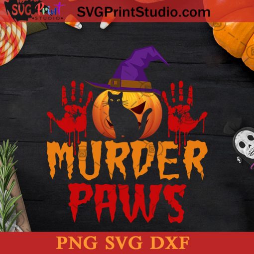 Murder Paws Pumpkin SVG, Halloween Pumpkin SVG, Happy Halloween SVG DXF PNG Cricut File Instant Download