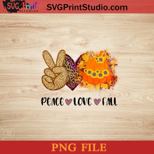 Peace Love Fall Pumpkin Halloween PNG, Pumpkin PNG, Happy Halloween PNG Instant Download