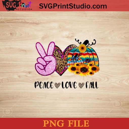 Peace Love Fall Pumpkin Sunflower Retrol Halloween PNG, Pumpkin PNG, Happy Halloween PNG Instant Download