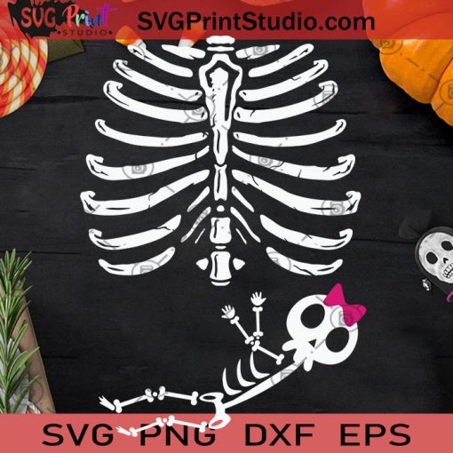 Pregnancy Baby Girl Cute Bone Halloween SVG, Halloween Skeleton SVG, Bones Halloween SVG, Cute Bone SVG