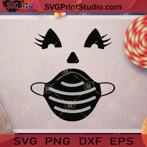Smiling Pumpkin Face Mask Halloween SVG PNG EPS DXF Silhouette Cut Files