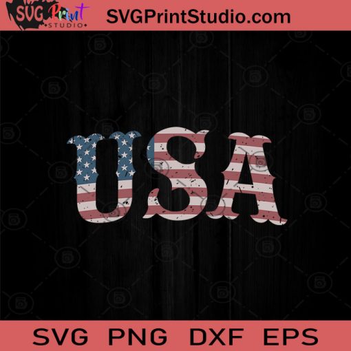 USA Patriotic USA Flag July 4th SVG PNG EPS DXF Silhouette Cut Files