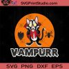 Vampurr Cat Halloween SVG, Halloween Horror SVG, Happy Halloween SVG EPS DXF PNG Cricut File Instant Download