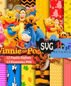 Winnie The Pooh Clipart Winnie The Pooh Digital Paper Download – Instant Download