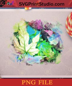 Cool Leaves In Color PNG, Fall PNG, Cool Leaves PNG Instant Download