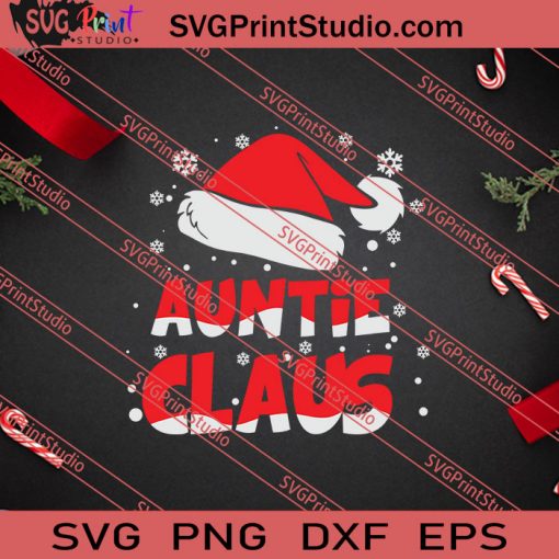 Auntie Claus Christmas Family SVG PNG EPS DXF Silhouette Cut Files