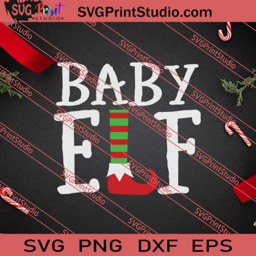 Baby Elf Christmas SVG PNG EPS DXF Silhouette Cut Files
