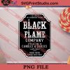 Black Flame Company Label Black PNG, Halloween Costume PNG Instant Download