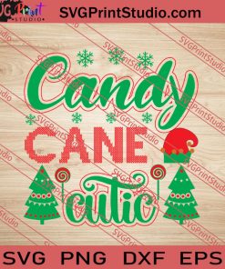 Candy Cane Cutic Christmas SVG PNG EPS DXF Silhouette Cut Files