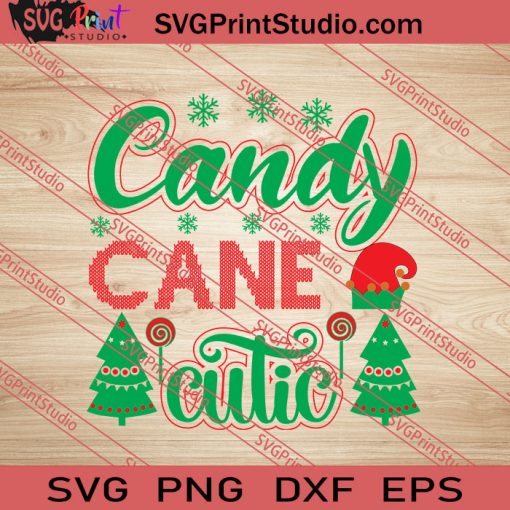 Candy Cane Cutic Christmas SVG PNG EPS DXF Silhouette Cut Files